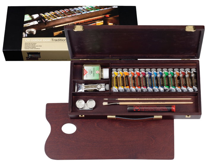 Rembrandt Set de peintures à l'huile Traditional en boîte en bois